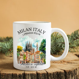 Milan Italy Lombardia Region Watercolor Landscape Kaffeetasse