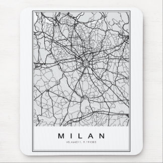 Milan Map Illustration Mousepad