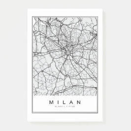 Milan Map Illustration Post-it Klebezettel