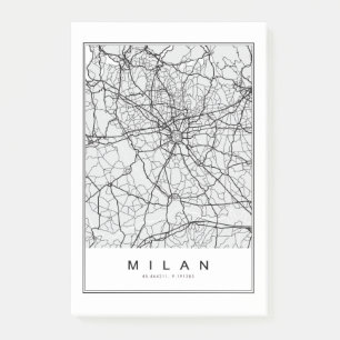 Milan Map Illustration Post-it Klebezettel