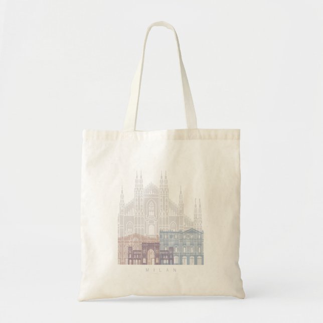MILAN SKYLINE POSTER PASTEL TRAGETASCHE (Vorne)