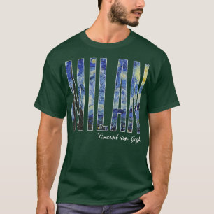 Milan Van Gogh Starry Night Art Vincent Van Gogh P T-Shirt
