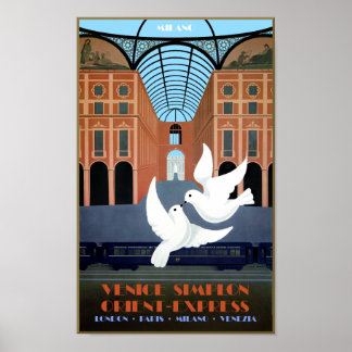 Milano, affiche de voyage d'Express d'Orient