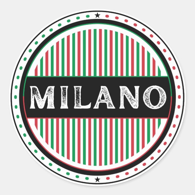 Milano City Pride Emblem – Italian Identity Runder Aufkleber (Vorderseite)