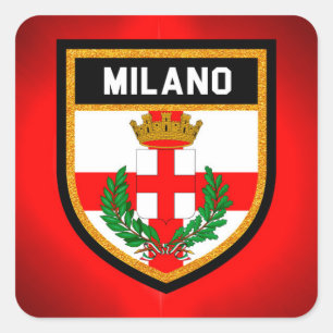 Milano Flag Quadratischer Aufkleber