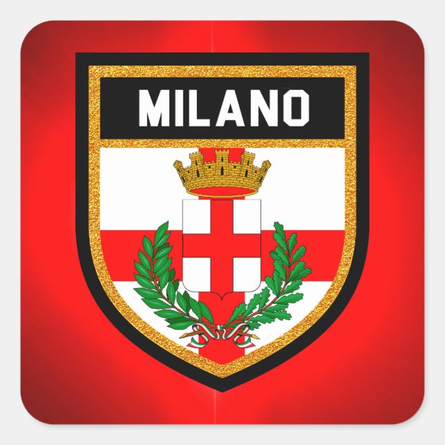 Milano Flag Quadratischer Aufkleber (Vorderseite)