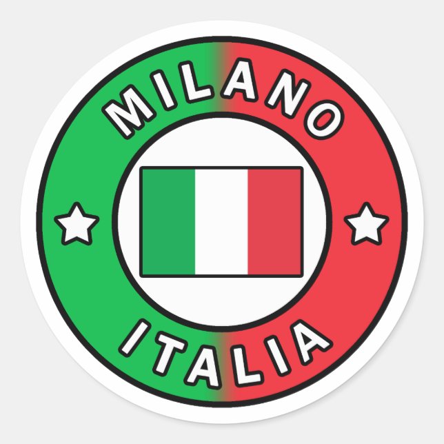 Milano Italia Runder Aufkleber (Vorderseite)
