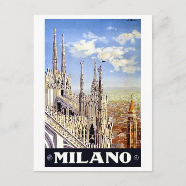 Milano Italien Vintage Travel Postkarte (Vorderseite)