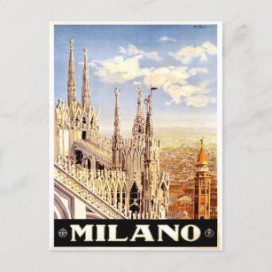 Milano, Milan Italie Carte postale Vintage voyage