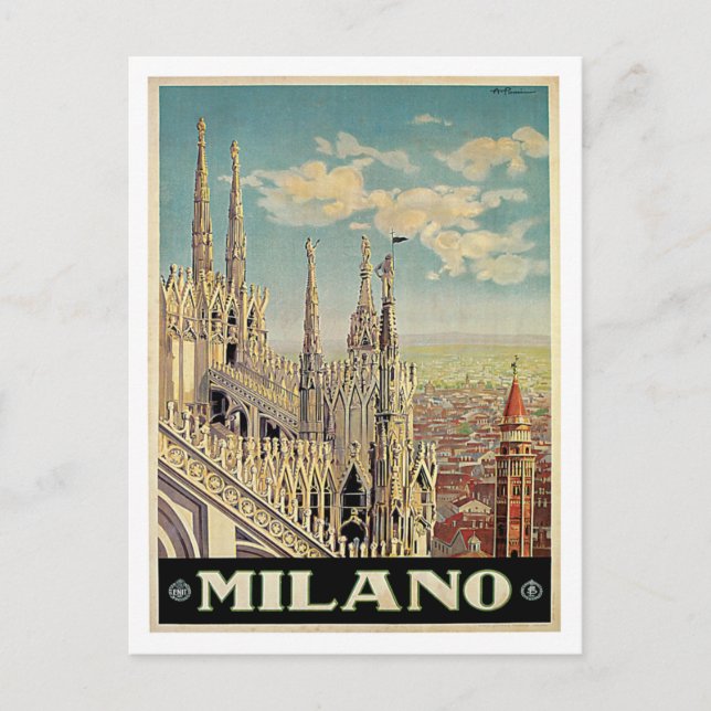 Milano Milano Italien Vintage Travel Postkarte (Vorderseite)
