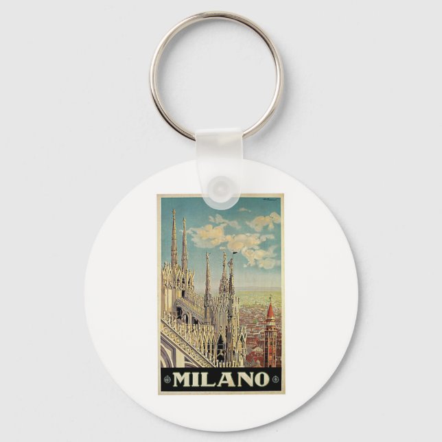 Milano Milano Italien Vintage Travel Schlüsselanhä Schlüsselanhänger (Vorderseite)