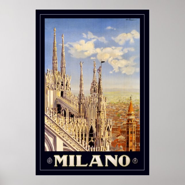 Milano (mit Grenze) Poster (Vorne)