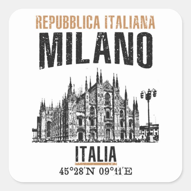 Milano Quadratischer Aufkleber (Vorderseite)