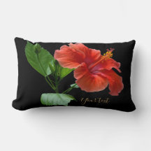 Milano Red Hibiskus Lumbar Throw Kissen