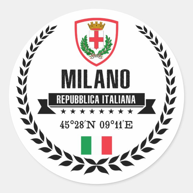 Milano Runder Aufkleber (Vorderseite)
