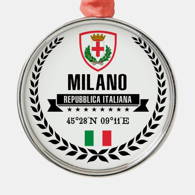 Milano Silbernes Ornament (Vorne)