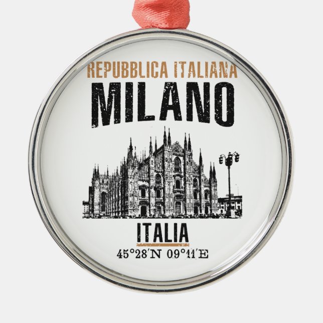 Milano Silbernes Ornament (Vorne)