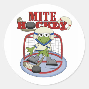 Milben-Hockey-Tormann-T-Shirts und Geschenke Runder Aufkleber