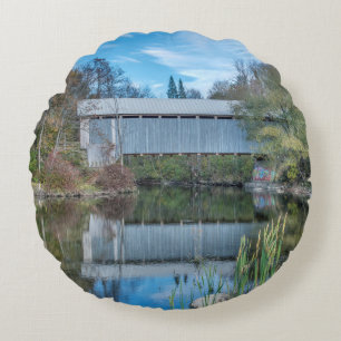 Milby Covered Bridge Rundes Kissen