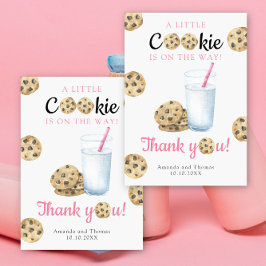 Milch & Cookies Baby-Dusche - Dankeschön Karte