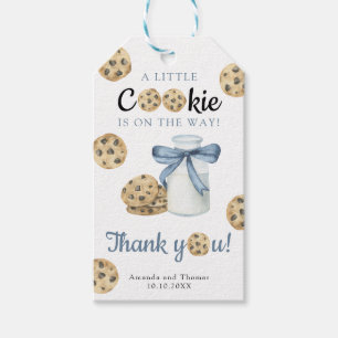 Milch & Cookies Baby-Dusche - Dankeschön Karte Geschenkanhänger