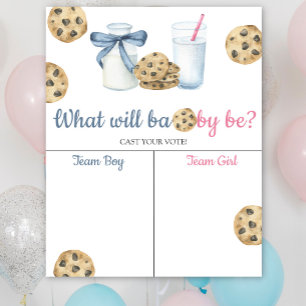 Milch & Cookies Gender offenbaren Boy oder Girl Ch Poster