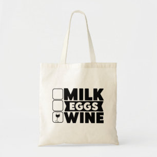 Milch, Eier, Weinbeutel Tragetasche
