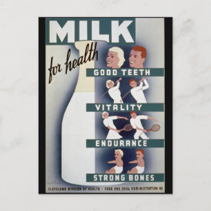 Milch für die Gesundheit Postkarte