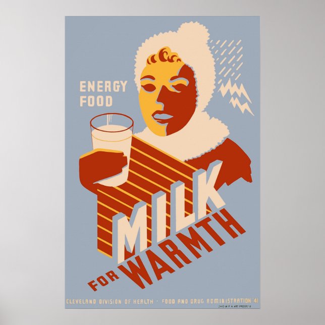 Milch - für Wärme-energie-Lebensmittel Poster (Vorne)