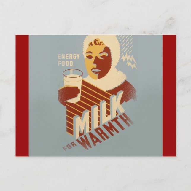Milch für Wärme Postkarte (Vorderseite)