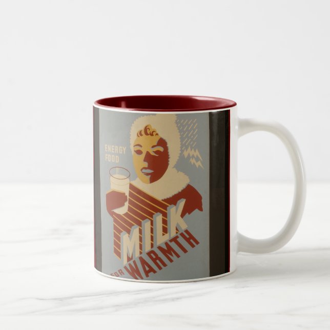 Milch für Wärme Zweifarbige Tasse (Rechts)