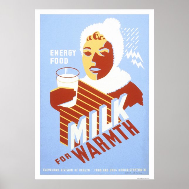 Milch für Wärmeenergie 1941 WPA Poster (Vorne)