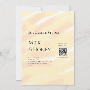Milch Honigsoy-Kerzen-Geschäft hinzufügen q r Code Einladung