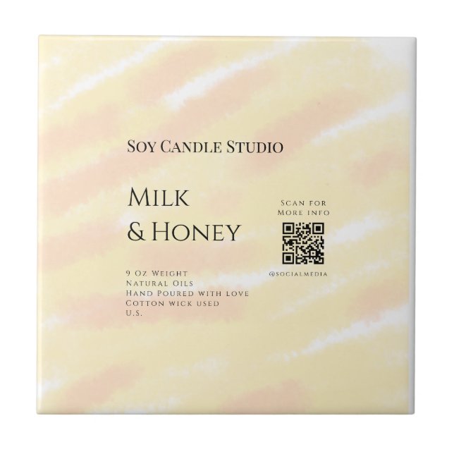 Milch Honigsoy-Kerzen-Geschäft hinzufügen q r Code Fliese (Vorderseite)