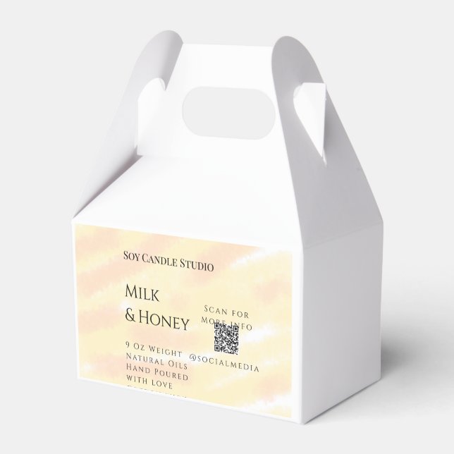 Milch Honigsoy-Kerzen-Geschäft hinzufügen q r Code Geschenkschachtel (Vorderseite)