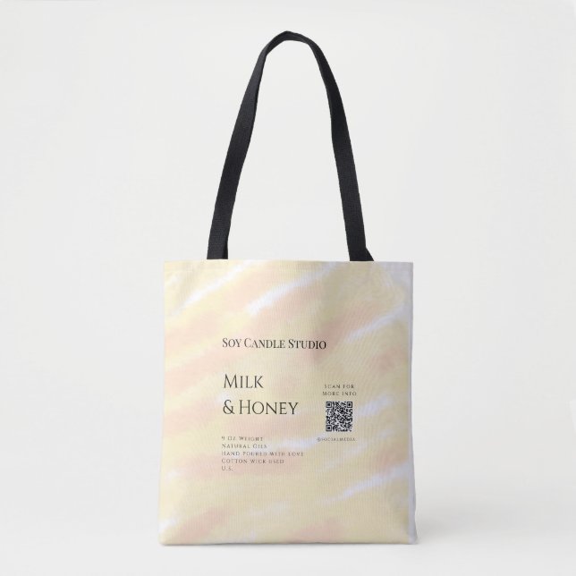 Milch Honigsoy-Kerzen-Geschäft hinzufügen q r Code Tasche (Vorderseite)
