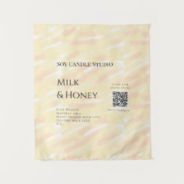 Milch Honigsoy-Kerzen-Geschäft hinzufügen q r Code Wandteppich