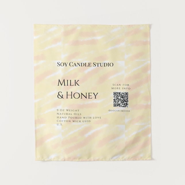 Milch Honigsoy-Kerzen-Geschäft hinzufügen q r Code Wandteppich (Vorderseite)