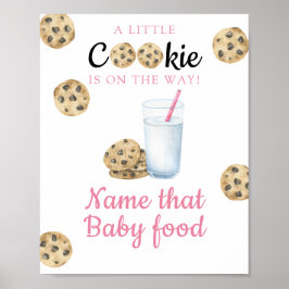 Milch & Kekse Babydusche Name dieses Babynahrung Poster