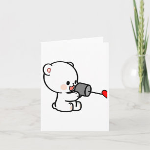 Milch-Mocha-Paar Valentins-Design 1  Karte