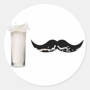Milch-Schnurrbart Runder Aufkleber