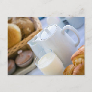 Milch und Bäckerei Postkarte