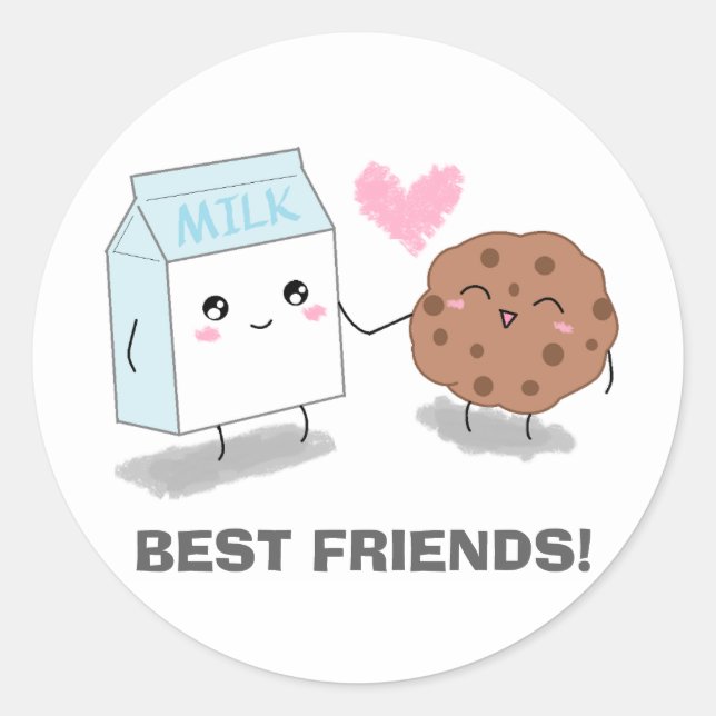 Milch und Cookie Beste Freunde Aufkleber (Vorderseite)