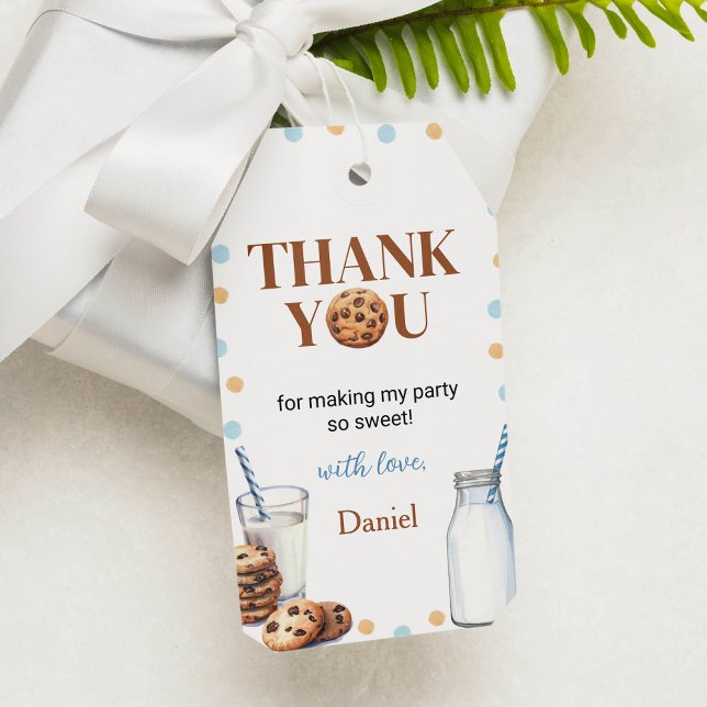 Milch und Cookie Boy Vielen Dank, dass Sie Geburts Geschenkanhänger (Von Creator hochgeladen)