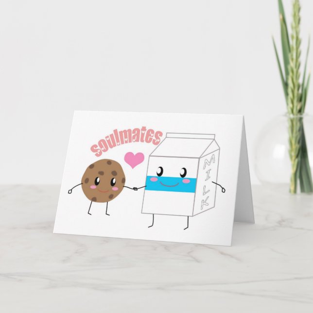 Milch- und Cookie-Grußkarte (horizontal) Karte (Vorderseite)