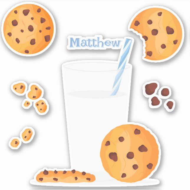 Milch und Cookies Aufkleber (Vorderseite)