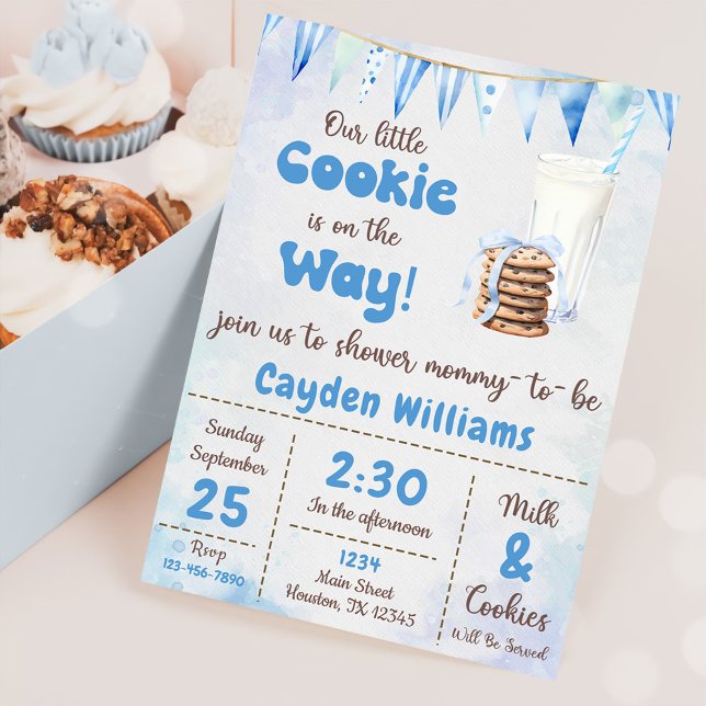Milch und Cookies Baby Boy Dusche Party Einladung (Von Creator hochgeladen)