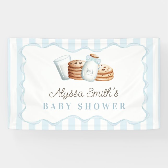 Milch und Cookies Baby Dusche Banner (Horizontal)