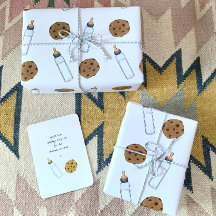 Milch und Cookies Babyflaschen Duschgeschenk Wrap
