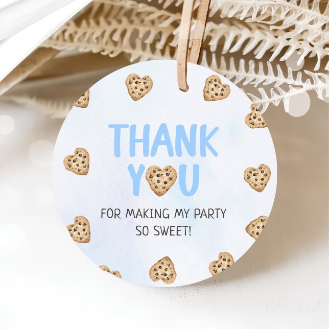 Milch und Cookies Blue 1. Geburtstag Party Geschenkanhänger (Von Creator hochgeladen)